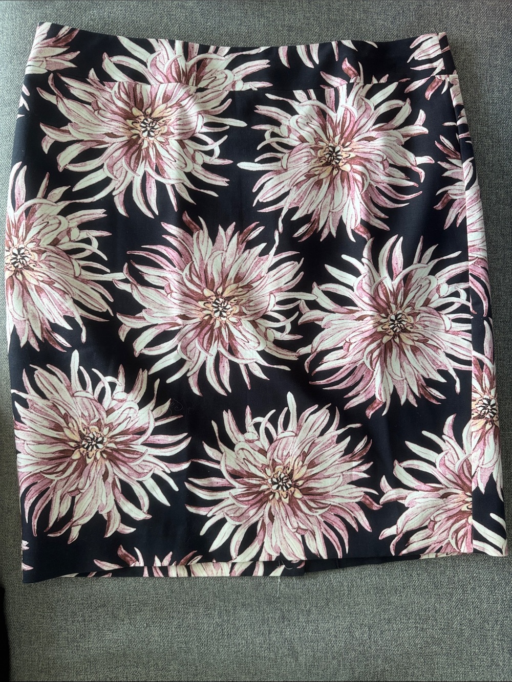 Ann Taylor Factory Black Pencil Skirt with Pink and Cream Floral Print
